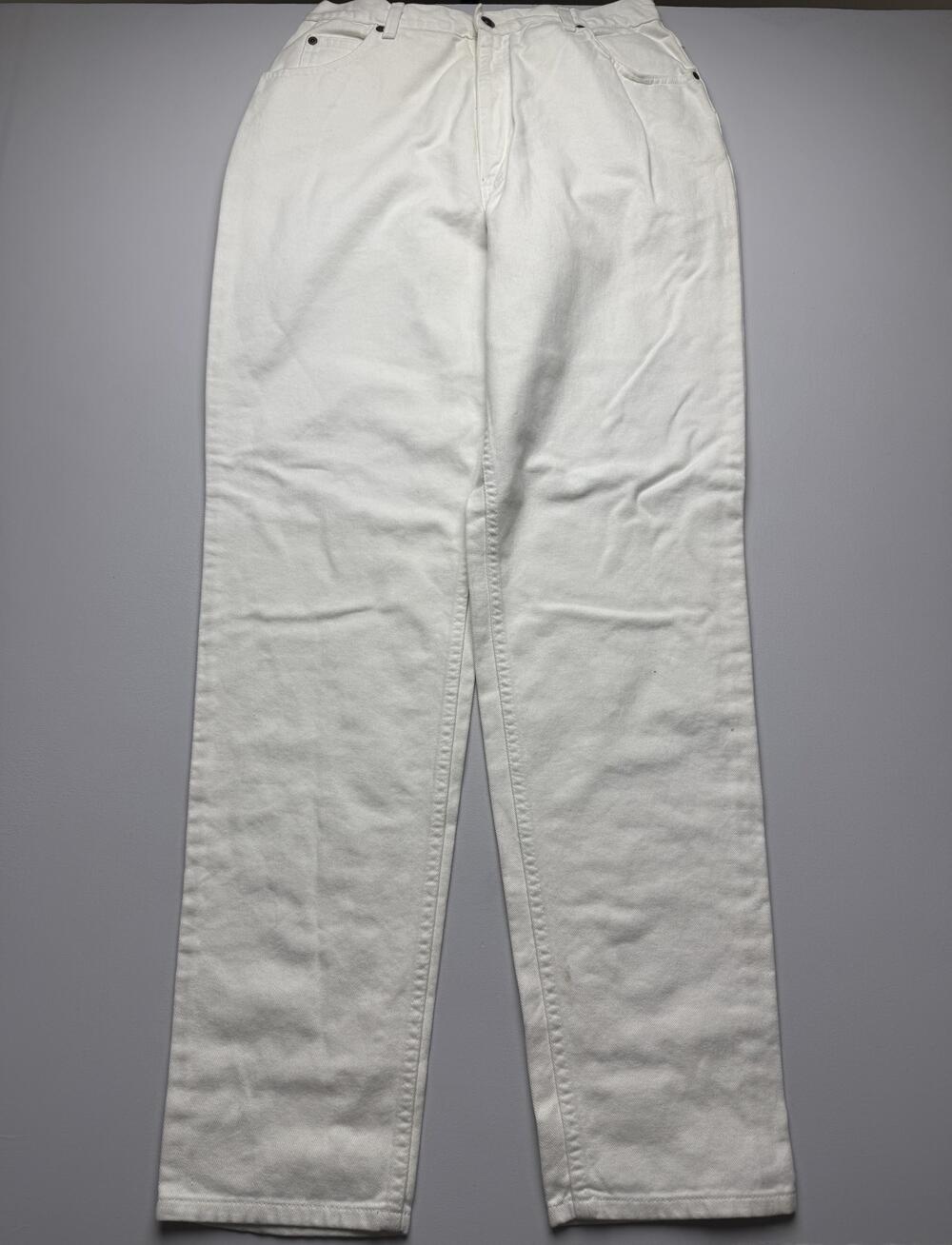 St. John's Bay Jeans Womens 16 Tall White Light Wash Relaxed Straight Denim
